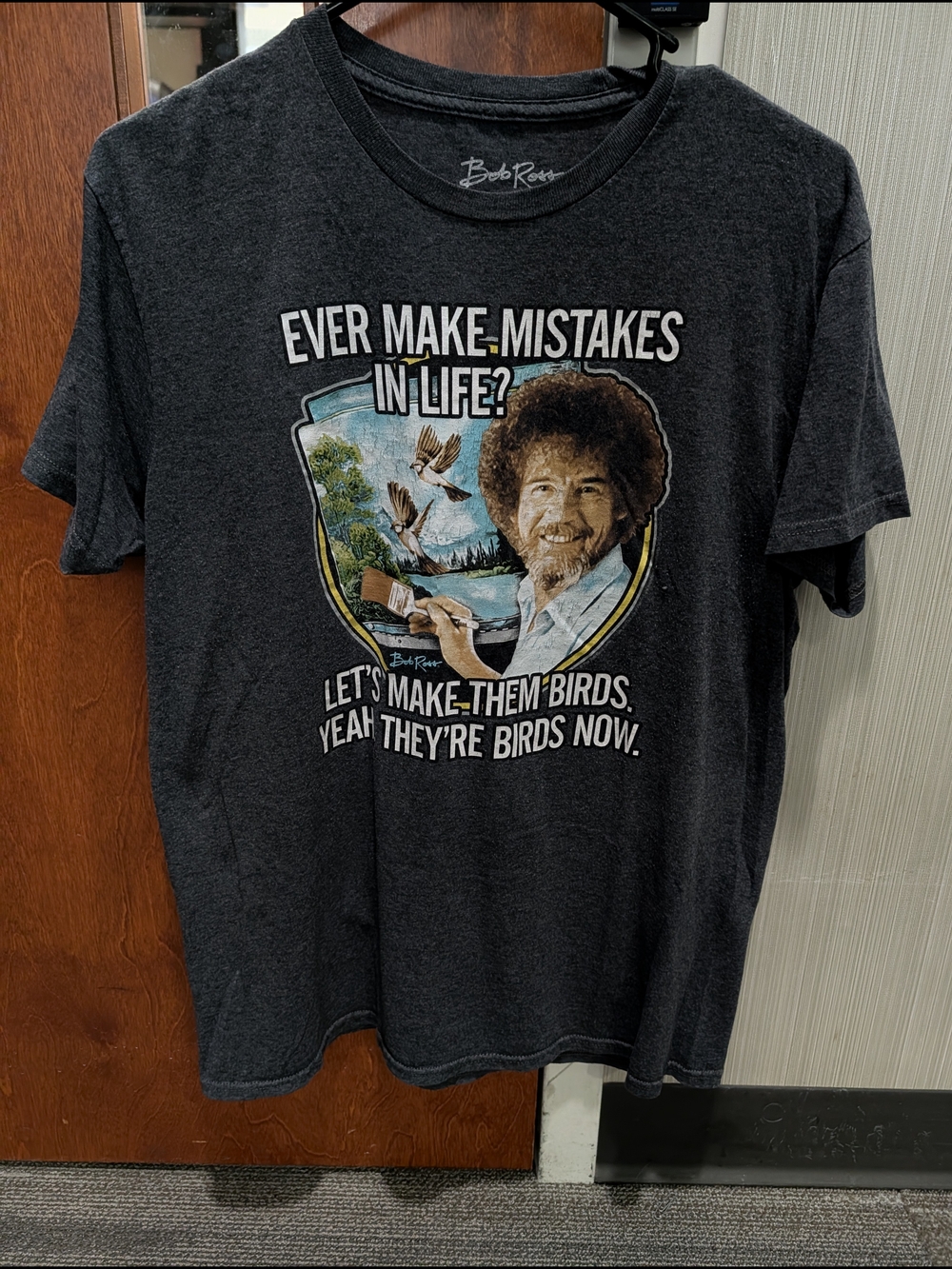 Bob Ross Charcoal Graphic Short Sleeve Tee